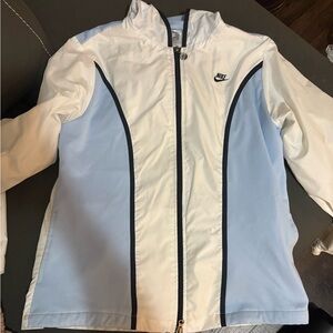 Nike Women's Light Blue and White Ski Jacket